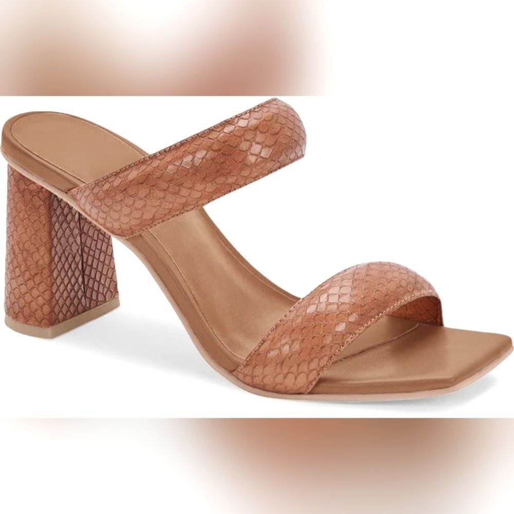(6-3101)  Juliet Holy Womens Chunky Heels Open Toe Strappy Sandals Sz 9.5